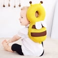 thumbnail image 1 of Protector de cabeza para bebé, ajustable, transpirable, con forma de abeja, cojín protector para la cabeza para niños pequeños con correa para el pecho, tela transpirable amarilla, talla única, 1 of 5