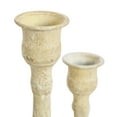 thumbnail image 5 of DecMode 2 Candle Cream Metal Textured Tapered Candle Holder with Brown Wood Bases, Set of 2, 5 of 9