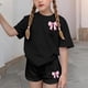 thumbnail image 5 of Conjuntos de blusas y camisas de cuello redondo y manga corta para niños, conjunto de dos piezas de top y pantalones cortos de manga corta con cuello redondo y manga corta para niños, top de poliéster, 5 of 6