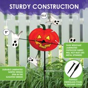 Pumpkin Ghosts Whirligig Wind Spinner