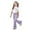 Purple, variant on Girls 2 Piece Outfits Short Sleeve Bow T-Shirt Top and Flared Pants Sets Girls Spring Outfits Girls Sets Size 5-6 Years