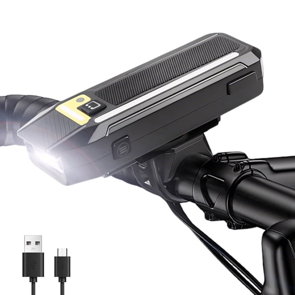Bike Lights, 3500LM Super Bright RGB Bicycle Front Headlight 14 Modes, Rechargeable Bike Lights for Night Riding, Waterproof Bike Headlights for Men Women Road Mountain Cycling Black