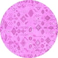 thumbnail image 1 of Ahgly Company Indoor Round Oriental Purple Traditional Area Rugs, 6' Round, 1 of 4