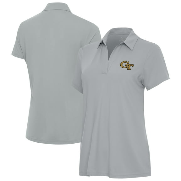 Women's Antigua Gray Georgia Tech Yellow Jackets Era Polo