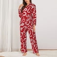 thumbnail image 2 of Hirioo Question Marks1 for Women's Pajama Sets 2 Piece Pjs Women's Long-Sleeved Pajama Set Button Down Sleepwear,S-XXL-X-Large, 2 of 7