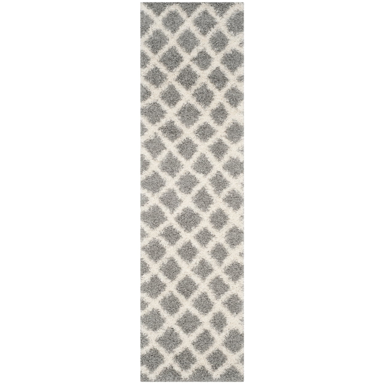 SAFAVIEH Dallas Jerrie Geometric Shag Area Rug, Grey/Ivory, 8'6" x 12'