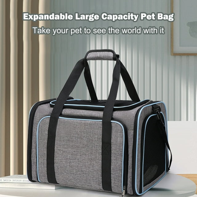 Dog Cat Carrier Outdoor Portable Handheld Pet Bag Foldable Expandable Pet Backpack Breathable Cat Crate Cat Backpack for Small Medium Large Size