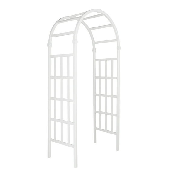 Ktaxon 86'' Vinyl Garden Arbor Arch PVC Wedding Arch for Patio Garden Climbing Plant Party