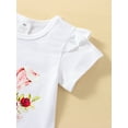 thumbnail image 5 of Bagilaanoe 2pcs Toddler Baby Girl Long Pants Set White Short Sleeve Ruffle T-shirt Tops + Flare Trousers 6M 12M 18M 24M 3T 4T Kids Casual Outfits, 5 of 9