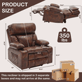 thumbnail image 2 of Felizpace Oversized Power Lift Recliner Chairs for Elderly with Heat and Massage, Dual Motor Infinite Position Recliner, Headrest Adjustment & Hidden Storage, Breathable Leather, Saddle Brown, 2 of 9