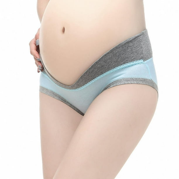 Women Fashion Pregnant Low Waist Big Belly Briefs Cotton Seamless Underwear  