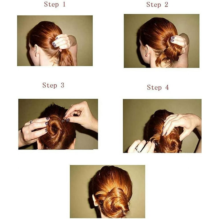 French Twist Hairstyle With Clips And Pins 5pcs Pearl Spiral Hair