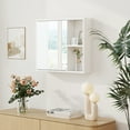 thumbnail image 6 of Gymax Bathroom Medicine Cabinet Wall Mounted Storage Organizer w/ Single Mirror Door White, 6 of 10