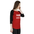 thumbnail image 2 of Inkmeso Women Raglan 3/4 sleeves Tshirt&nbsp;Home Is Where The Dog Is Shirt For Dog Lover Graphic Top, 2 of 9