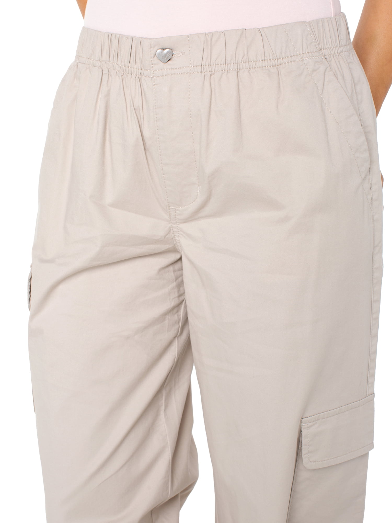 Celebrity Pink Women’s Poplin Wide Leg Cargo Pants, Sizes XS-XXXL