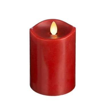 Ganz Red Led Wax Pillar Candle 5" H. X 3" Dia