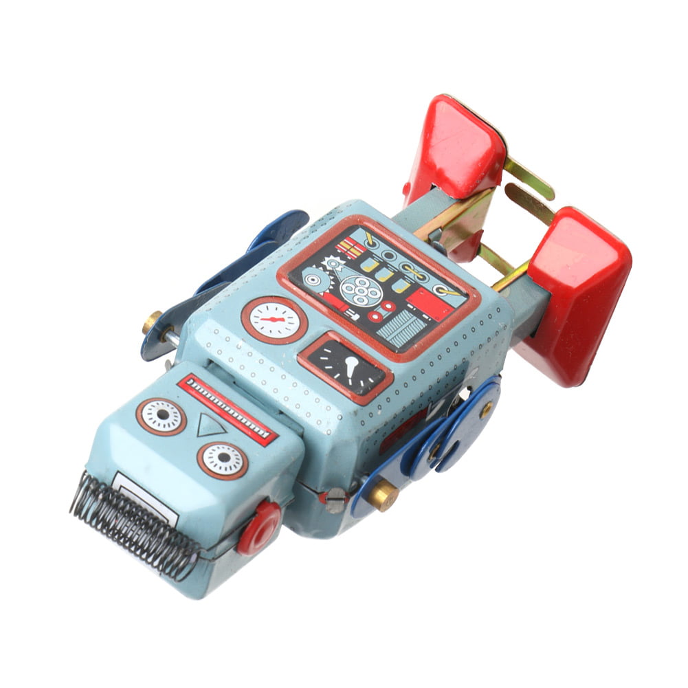 Metal Clockwork Wind Up Walking Robot TIN Retro Vintage Mechanical Fresh Kids EA 