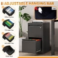 thumbnail image 2 of Vertical File Cabinet with Lock, Metal Storage Cabinet with 2 Drawers for Home Office,Metal Filing Cabinet for Legal/Letter/A4 Files,Assembly Required(15''W-2 Drawers,Black), 2 of 6