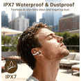 thumbnail image 6 of Open Ear Earbuds Bluetooth 6.0, Clip-On Earbuds Wireless 66H Playtime with ENC Noise Cancelling, IPX7 Waterproof, Comfort Secure Fit for Running Workout, 6 of 7