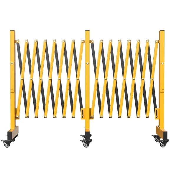 QinaQin Retractable Driveway Gate Outdoor, Expandable Folding Mesh Fence Barrier with Casters for Traffic or Safety