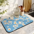 thumbnail image 3 of 2 Pack Washable Rubber Daisy Cute Floral Dish Drying Mats for Kitchen Counter Home Large Coffee Bar Pad Accessories and Decor for Utensils Stemware (2pcs 19.5''x12''), 3 of 6