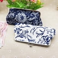 thumbnail image 3 of Coin Purse Vintage Blue White Pouch Long Coin Pouch Women Wallet Kiss lock Cosmetic Bag Make up Bag Clasp Clutch, 3 of 3