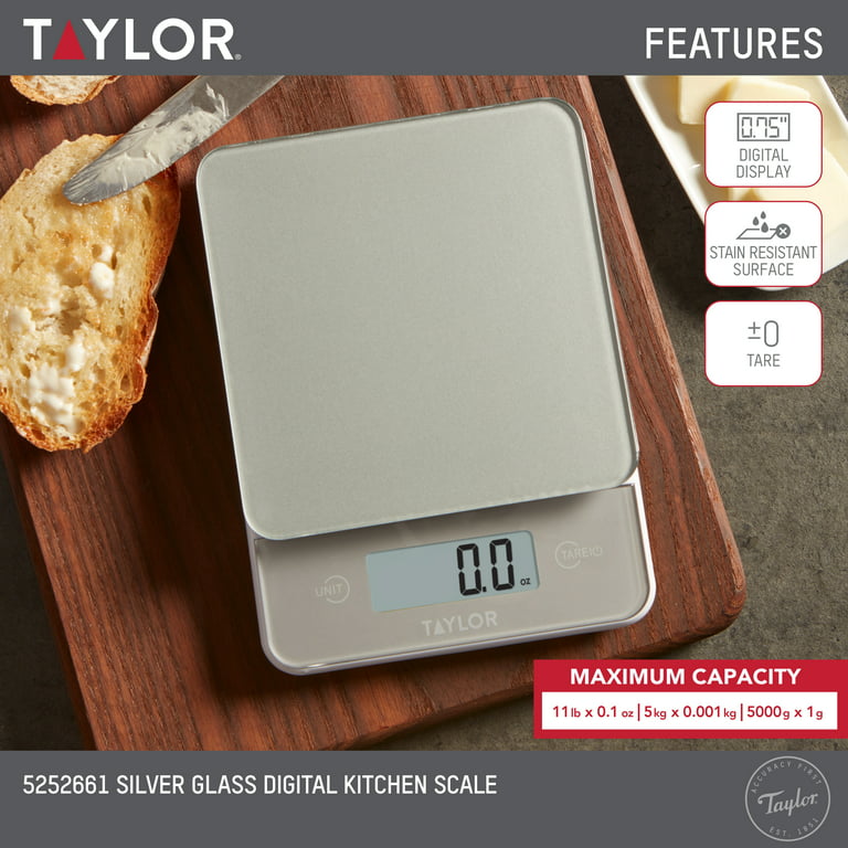 Taylor 11 lb. Digital Glass Top Kitchen Scale and Food Scale