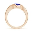thumbnail image 2 of ANGARA Natural Bar-Set Solitaire Round 1.45 ct Tanzanite Bypass Ring in 14K Rose Gold for Women (Size-7mm) | December Birthstone, Anniversary, Jewelry Gift for Women | Natural Tanzanite Ring, 2 of 9