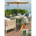 thumbnail image 5 of Outdoor Tablecloth with Umbrella Hole for Patio/Picnic/Party/Camping, Tropical Palm Trees Waterproof Table Cloth Rectangle Table Cover Washable, Green Botanical Summer Flowers Rustic (60"x 102"), 5 of 9
