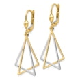 thumbnail image 2 of Finest Gold 14K Two-Tone Leverback Drop Earrings, 2 of 3