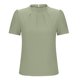 thumbnail image 5 of Blusas de Manga Corta para las Mujeres de la Moda Color Sólido Botón de Verano con Cuello Redondo, Poliéster, 5 of 7
