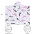 thumbnail image 3 of Wearable Blanket,LightPurple Dinosaurs Flowers Pattern Hooded Wearable Flannel Blanket for Adults & Teens,Winter Poncho Shawl Wrap Cape Cozy Anti-Pill,50"x60", 3 of 5
