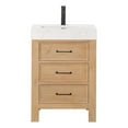 thumbnail image 2 of Leon 24" Bathroom Vanity in Fir Wood Brown with Composite top in Lightning White, 2 of 16