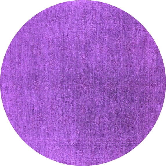 Ahgly Company Indoor Round Oriental Purple Industrial Area Rugs, 5' Round