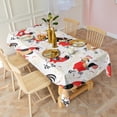 thumbnail image 3 of White Chicken Folk Pattern Rectangle Tablecloth 60"x120",Waterproof Polyester Rectangle Table Cloth, Wipeable Spillproof Polyester Tablecloth for Dining, Camping, Indoor and Outdoor, 3 of 6