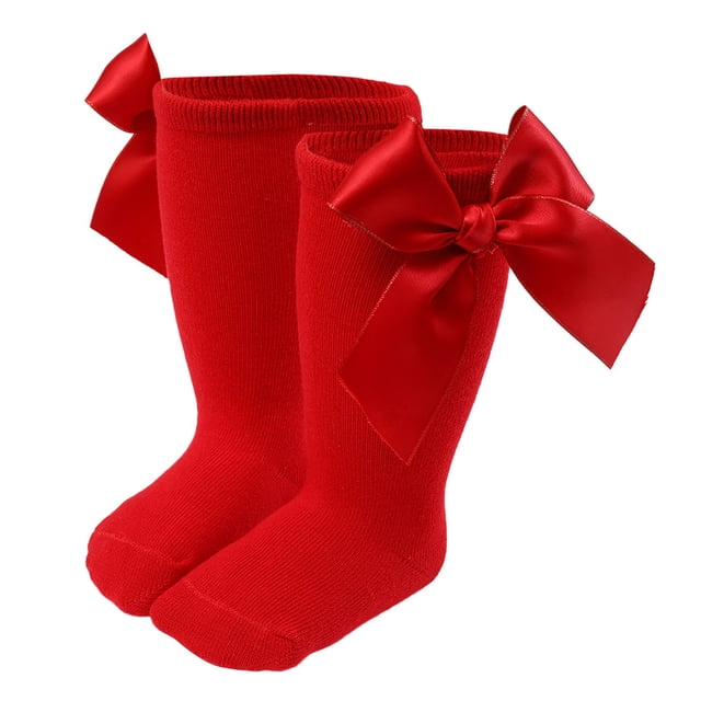 XDZJLR Chaussettes Bébé Hiver Chaudes Longues Garçons Filles Enfants Princesse Chaussettes de Sol Rouges 0-12 Mois