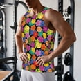 thumbnail image 5 of Pofeuu Hawaiian Style Print Men's Workout Tank Tops Sleeveless Muscle Gym Shirt Quick Dry-4X-Large, 5 of 7