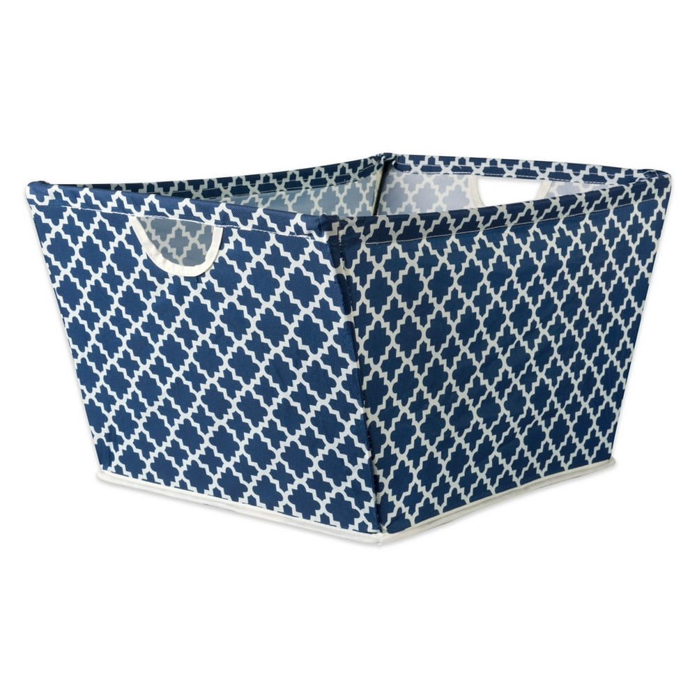 22" Blue and White Laundry Bin
