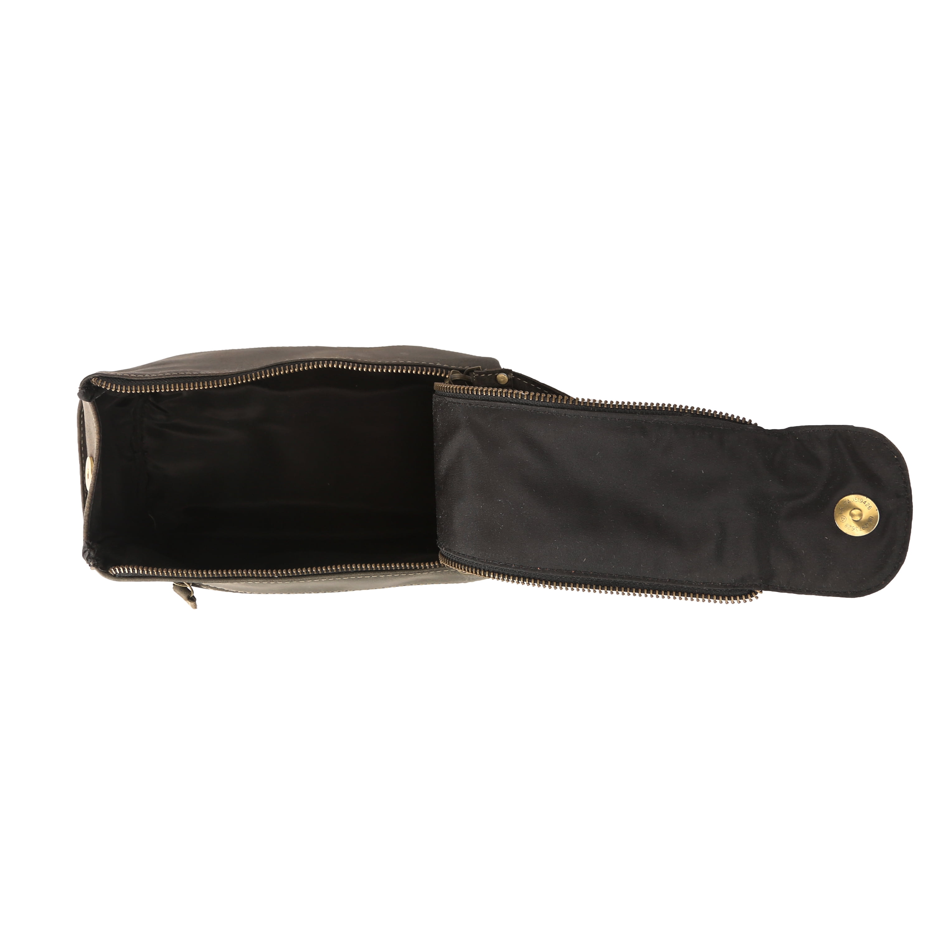 Genuine Buffalo Leather Travel Toiletry Bag for Men & Women – Unisex Dopp Kit in Charcoal Black