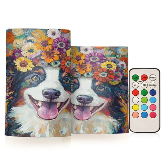 BZSMCE Flameless Candles LED Lights Loving Dog Creativity Battery Candles