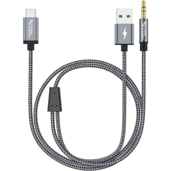 CableCreation USB C to 3.5mm Headphone and Charger Adapter with PD 100W 60W Fast Charging, USB C to Audio Jack Type C to Aux Cord for iPhone 16 15, Galaxy S24/S23/S22 Ultra , iPad Pro/Air, Pixel 9/8