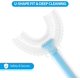 thumbnail image 5 of Cepillo de dientes en forma de U para niños, cepillo de dientes de entrenamiento manual con cabezal de cepillo de silicona suave desmontable de grado alimenticio, diseño de limpieza de dientes orales, 5 of 5