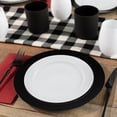 thumbnail image 3 of Combo Set 7" White Dessert Plates and 10" inch Round Black Plastic Plates, Disposable China Like Party Plate, Heavy Duty Dinner Charger Plate, Salad, Wedding, Tableware, Tablesetting, Catering (54), 3 of 5