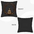 thumbnail image 6 of Set of 2 18x18in Throw Pillow Covers - Serene Meditating on Tree Root Surrounded by Nature-Inspired Branch Frame Perfect for Couch Bed Car, 6 of 8