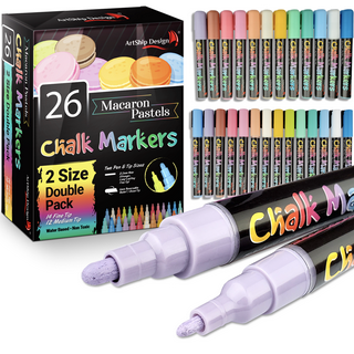 GOTIDEAL Liquid Chalk Markers, 30 Colors Premium Window Chalkboard Neon Pens, Including 4 Metallic Colors, Painting and Drawing