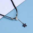 thumbnail image 3 of collier En Cuir Gothique Toile, Collier Pendentif Toile Perle, Collier Collier Noir Bohme, Collier Lucky Star Y, Bijoux Pour Femmes Et Filles, 3 of 5