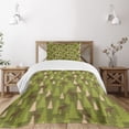 thumbnail image 3 of Ambesonne Deer Quilted Bedspread Set 2 Pcs, Forest Creatures Moose, Twin Size, Green Tan Brown, 3 of 6