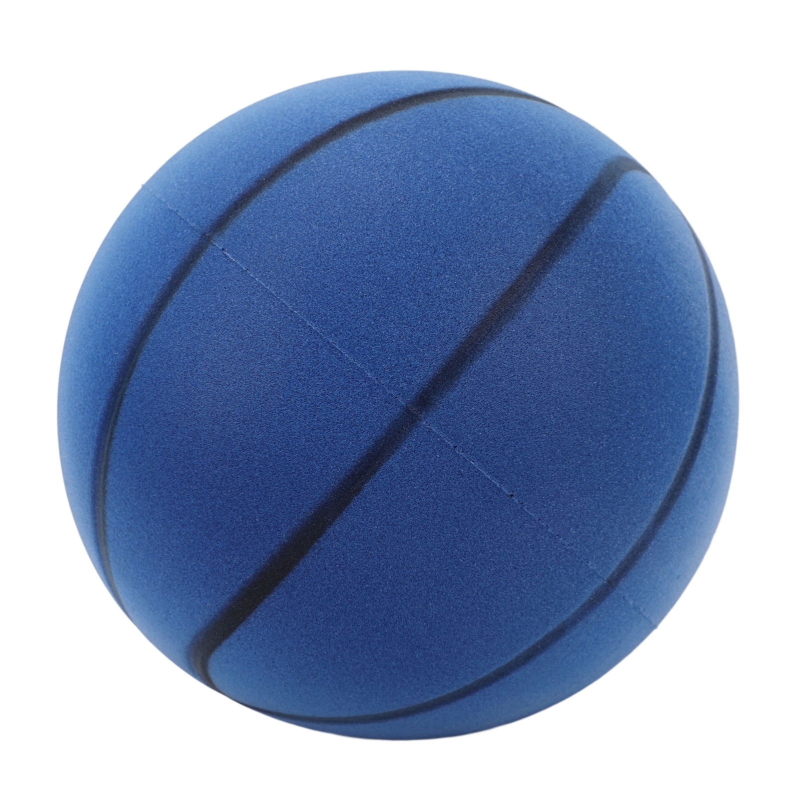 YAHHU Silent Basketball Size 7 (29.5") / 24 cm in Blue - Premium PU Highly Elastic Inflation Free Quiet Bounce Ball, Enhances Hand Eye Coordination for Home Apartment Indoor Boys Training Practice