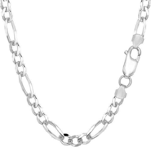 Next Level Jewelry - 14K White Gold 4.5MM Solid Figaro Link Necklace