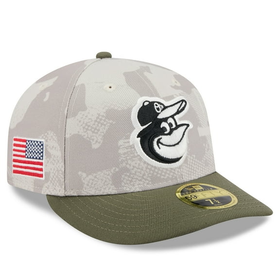 Men's New Era Light Beige/Olive Baltimore Orioles 2025 Armed Forces Day Low Profile 59FIFTY Fitted Hat